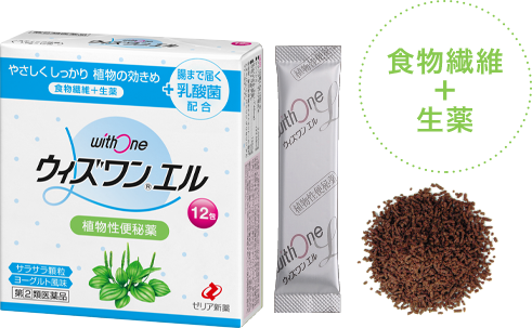 植物性便秘薬 ウィズワンエル 食物繊維+生薬